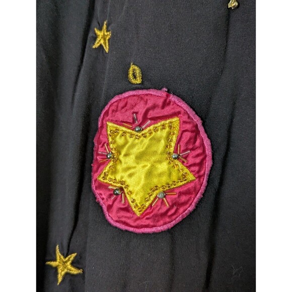 VTG Ugly Christmas Pullover T Shirt Womens 3X Embroidered Beaded Angel Reindeer - Picture 5 of 8